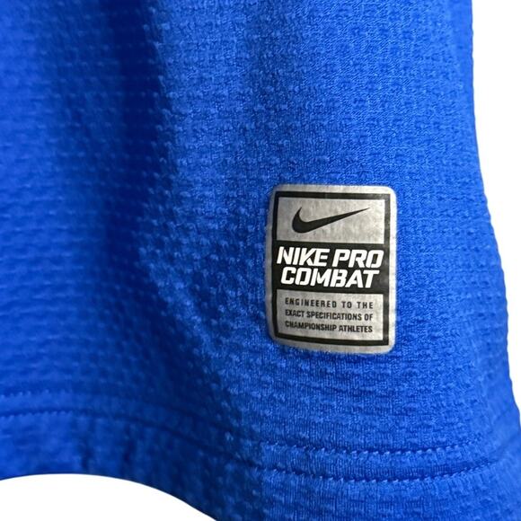 Nike Pro Combat Dri-FIT “Blue Shield” Long Sleeve Fitted Shirt Men’s S - Picture 4 of 7